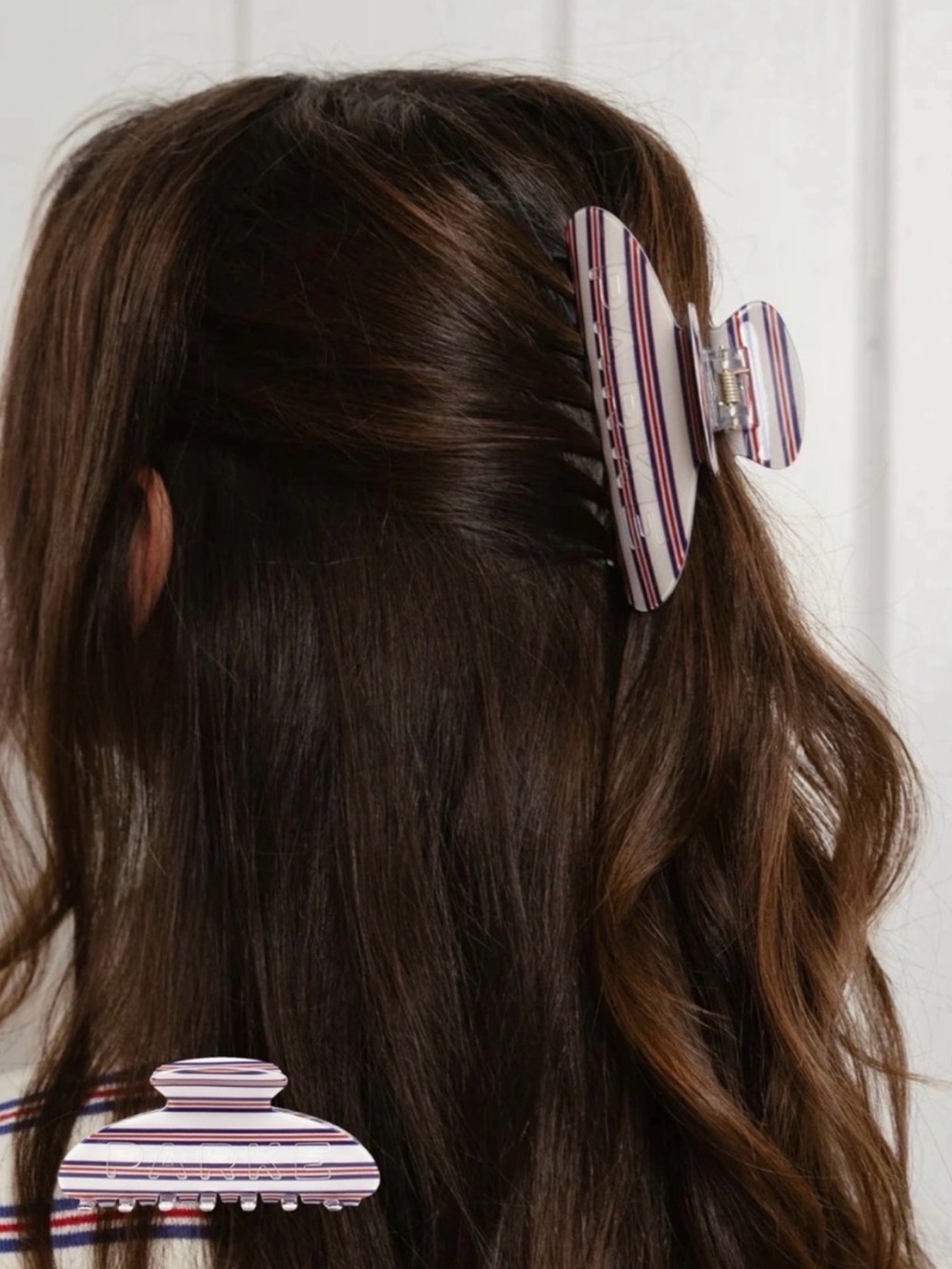 Parke Anchor Stripe Claw Clip